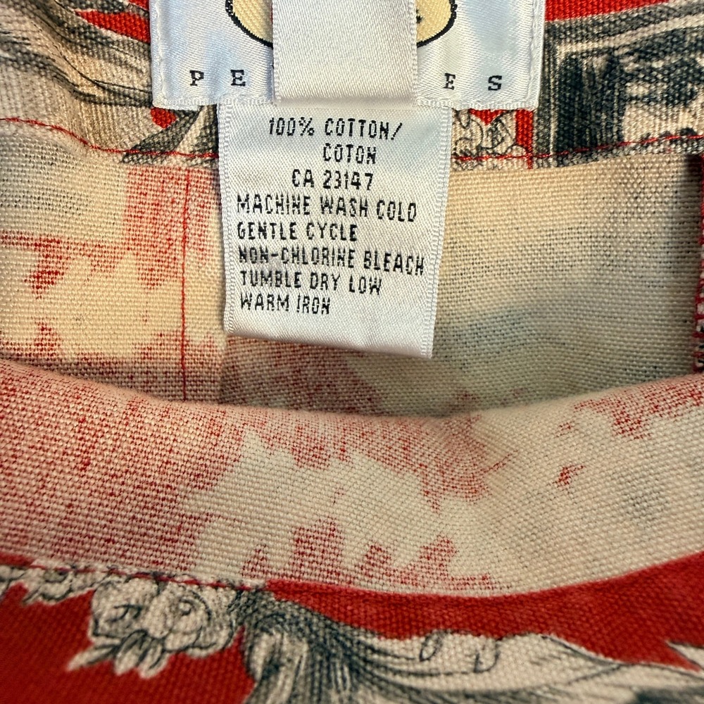 Vintage Talbots Petites Red Toile de Jouy Cotton Skirt Size 8P - Picture 6 of 7